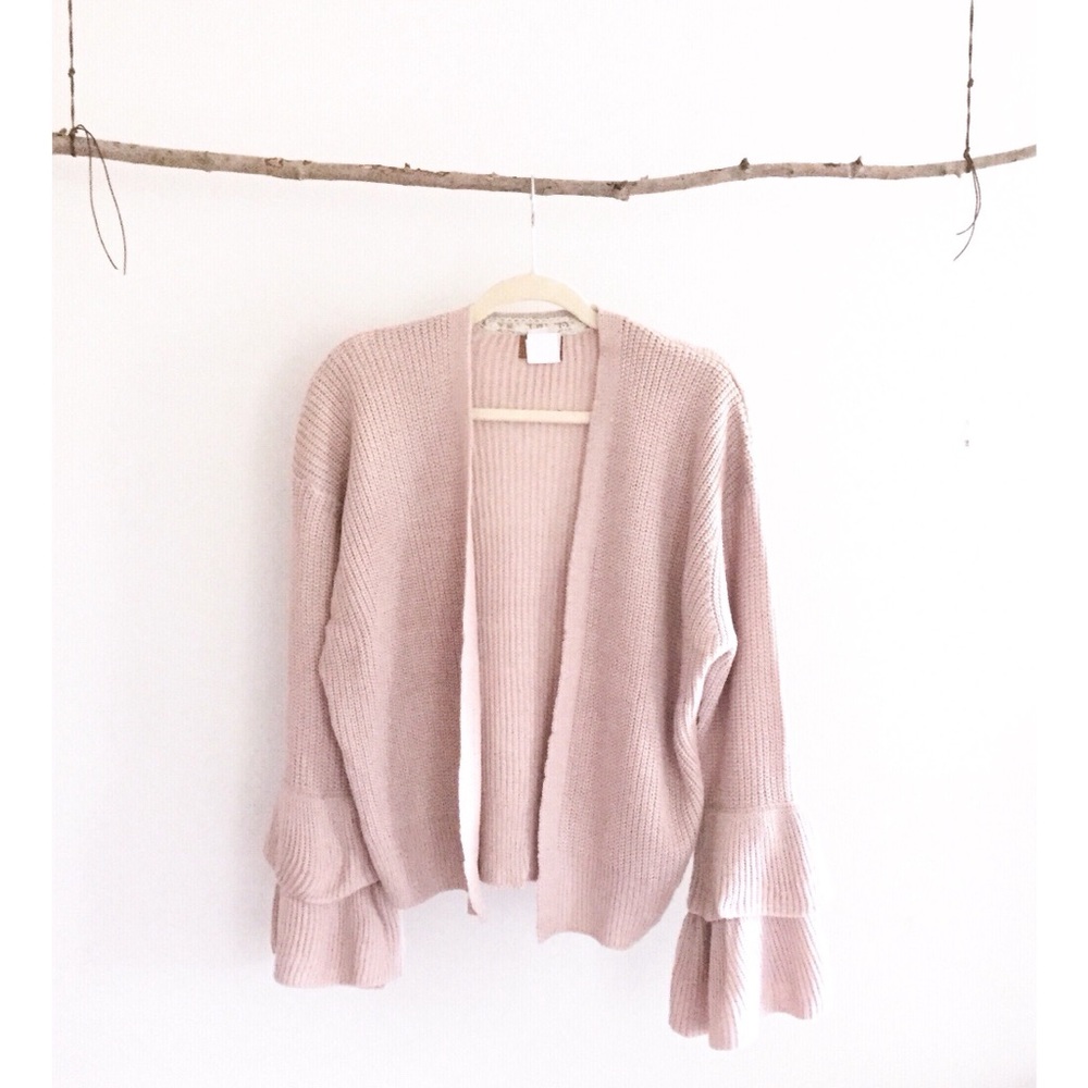 OPEN CARDIGAN WITH LONG RUFFLE SLEEVES - Picture 7 of 9